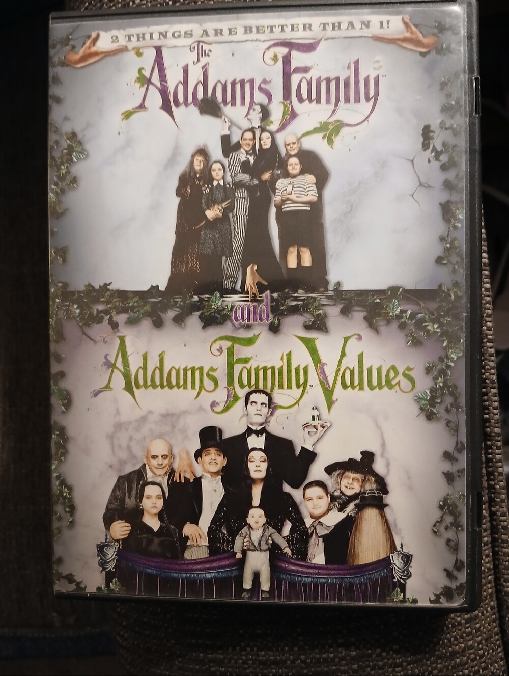 1991/1993 The Addams Family/Addams Family Values 2 Movie Double-sided DVD.
